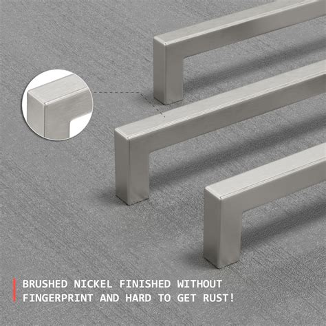 Square Brushed Nickel Cabinet Handles Satin Nickel 5" Square Bar