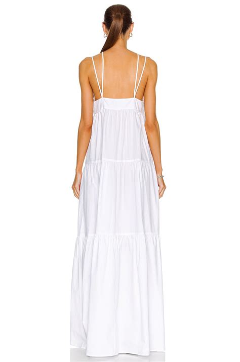 MATTHEW BRUCH for FWRD Cross Strap Maxi Dress in White Poplin | FWRD