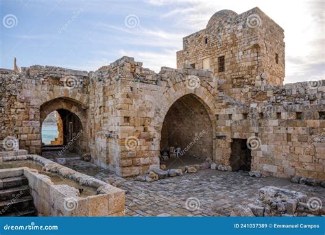 Sidon Crusader Castle, Saida, Lebanon Stock Image - Image of ...