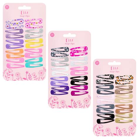 Ella Hair Snap Clips 20pk - Floral | Hair Accessories | B&M