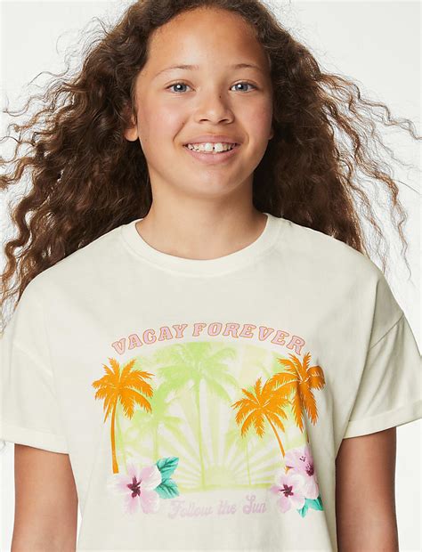 Buy Pure Cotton Holiday T-Shirt at Marks & Spencer