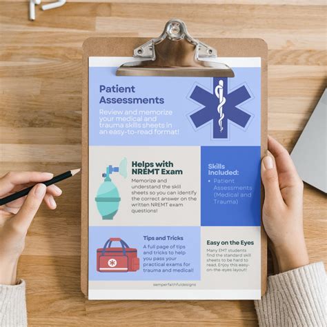 EMT Patient Assessment: Easy-to-read Skill Sheets | Medical Assessment ...