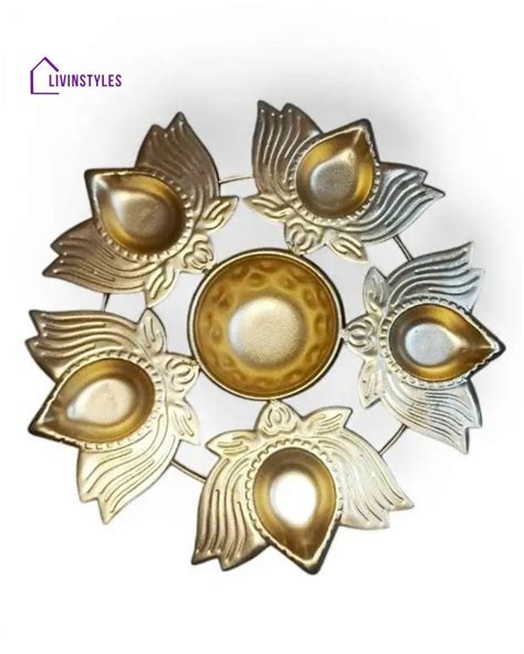 Lotus Design Shape Metal Om Urlis | Set Of 2 | 7 inches – LivIn Styles