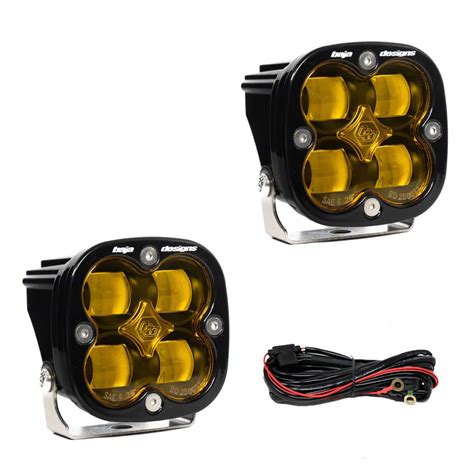Baja Designs Jeep Wrangler Squadron SAE LED Auxiliary Light Pods; Amber 257811 (Universal; Some ...
