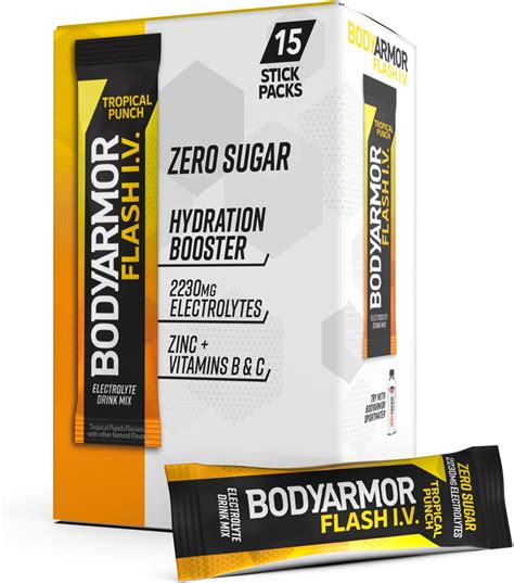 Amazon.com: BODYARMOR Flash IV Electrolyte Packets, Tropical Punch ...