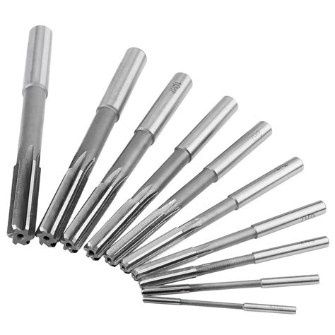 Zerone 10-Piece HSS H7 Straight Flute Reamer Set, 3/4-12mm, Square End ...