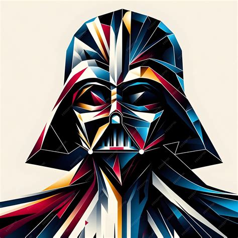 Darth Vaders face in geometric and dynamic form | Premium AI-generated ...