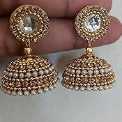 Buy Soundarya Lahari Golden-Yellow Grand Resham Jhumka for Women at ...