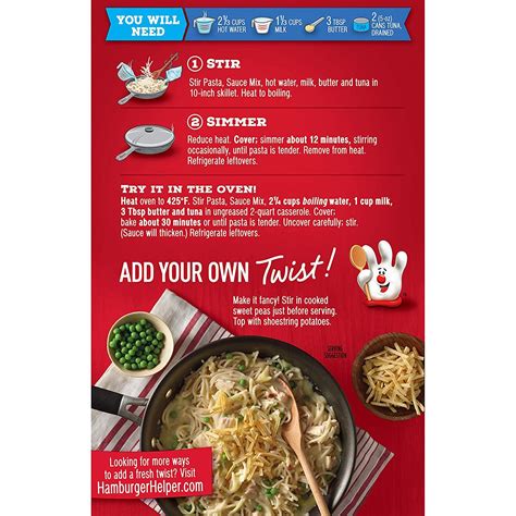 Betty Crocker Tuna Helper Tetrazzini 7.3 oz - Delicious Pasta Meal Kit ...