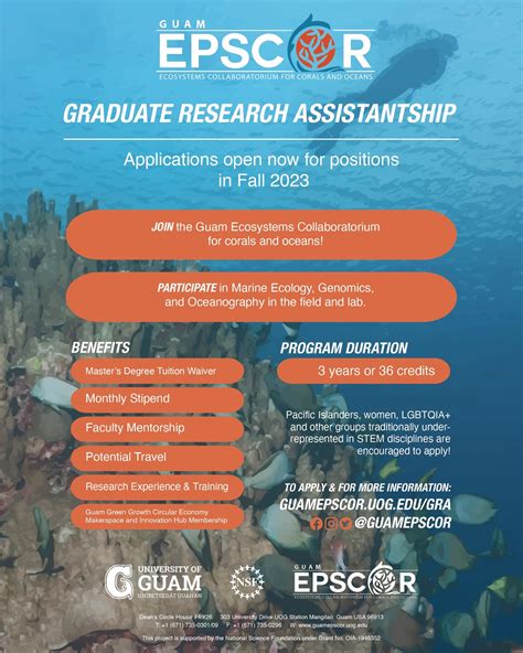 NSF Guam EPSCoR graduate research assistantship now accepting applicants - Guam EPSCoR