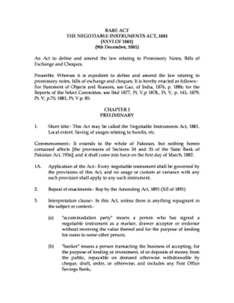 Fillable Online negotiable instruments the bill of exchange the ...