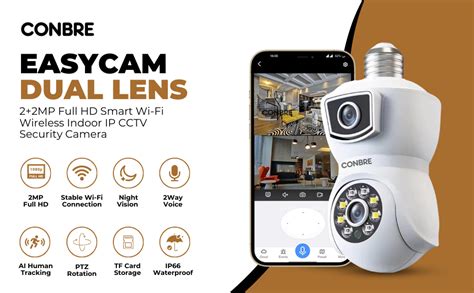 Buy Conbre Easycam Dual Lens 2+2MP Full HD Smart WiFi Wireless Indoor ...