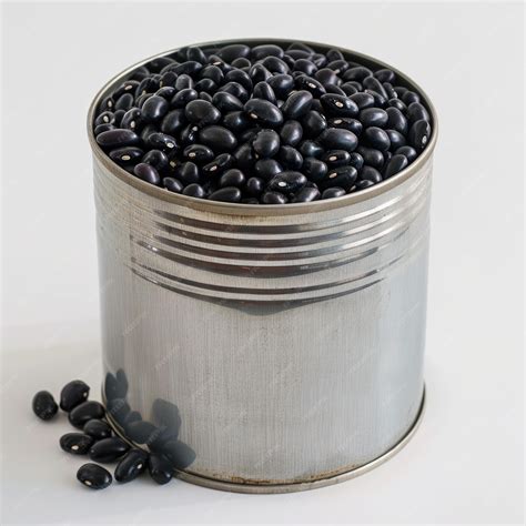 Black Beans Can Isolated Canned Black Beans in Metal Can Healthy Legume ...
