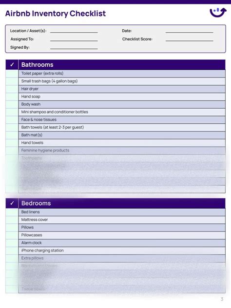 Airbnb Inventory Checklist | Xenia Templates