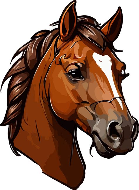 Brown Horse Head Cartoon Clipart AI Generative 33082407 PNG