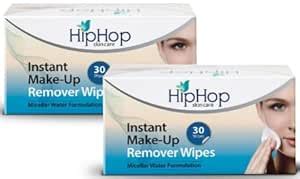 HipHop Instant MakeUp Remover Wipes (Pack of 2), Micellar Water with ...