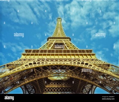 A worm's eye view of the Eiffel Tower, Paris, France Stock Photo - Alamy