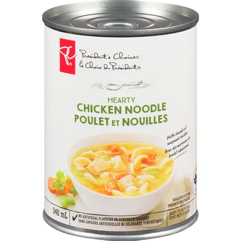 PRESIDENT'S CHOICE Hearty Chicken Noodle Soup, 540mL/18.3 fl. oz., {Im