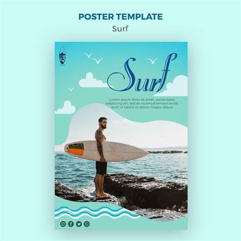 Surf Konzept Poster Vorlage | Kostenlose PSD-Datei