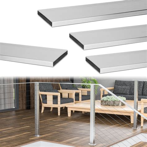 Buy Muzata 4Pack 6'6" Super Thin Handrail Stainless Steel Brushed ...