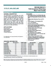 DS1501WEN+ Datasheet - Y2K-Compliant Watchdog Real-Time Clocks. Lead ...