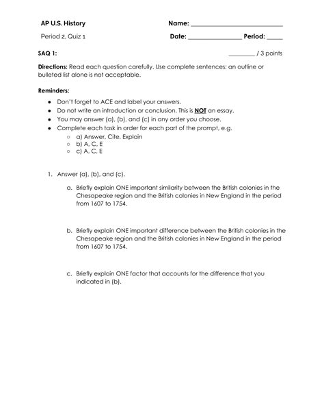 APUSH SAQ 2.1 Quiz - Haiyen Truong | Library | Formative