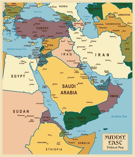 Lebanon Middle East Map Map Of Middle East Lebanon Stock Illustration