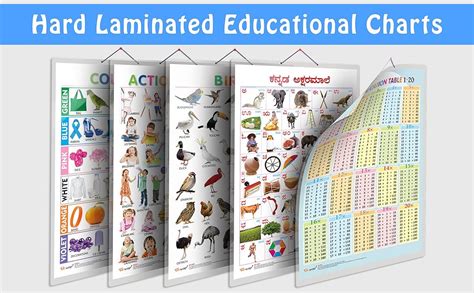 Set of 2 Multiplication Table 1-20 and Kannada Alphabet Early Learning ...
