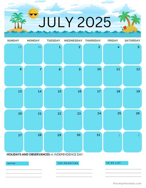 Free Printable Summer Calendar 2025 | Calendars 2025
