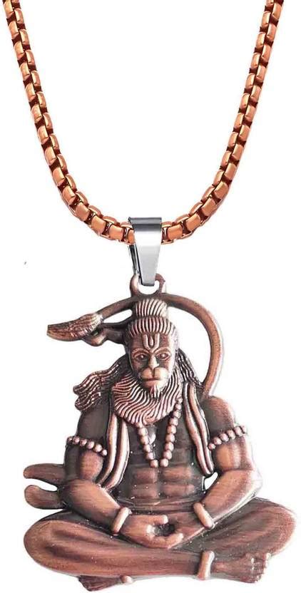 M Men Style Solid Brass Hanuman Ji Pendant Necklace Stainless Steel ...