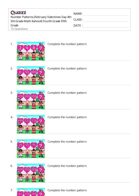 50+ Number Patterns worksheets for Kindergarten on Quizizz | Free ...