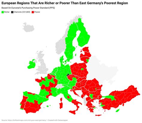 Which Parts Of Europe Are Richer & Poorer Than East Germany In 3 Maps - Brilliant Maps
