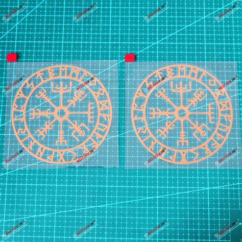 2X Gold 4 Inches Vegvisir Viking Runic Compass Decal Vinyl Sticker ...