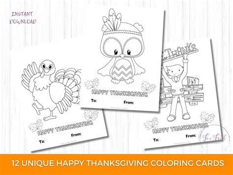 Thanksgiving Printable Cards To Color | Rossy Printable