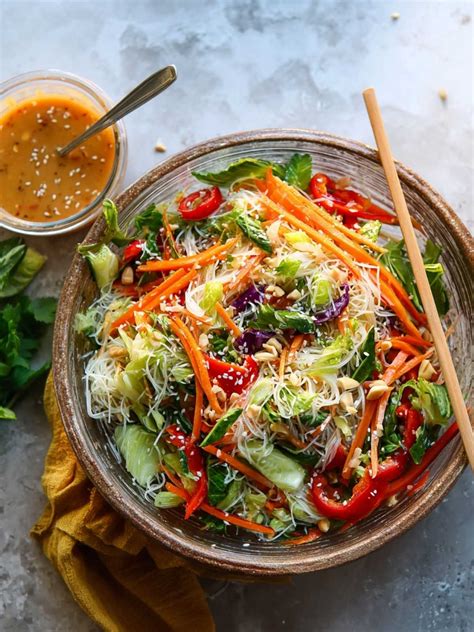 Spring Roll Salad with Spicy Ginger Dressing