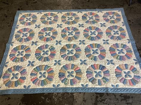 Lot - Antique Light Blue Quilt