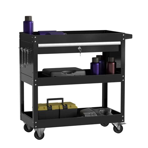 Buy 3 Tier Rolling Tool Cart Utility Cart on Wheels, Heavy Duty Tool ...