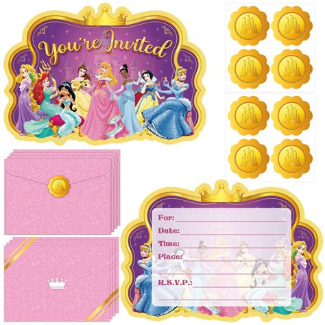 Amazon.com: YCKens 20 Pcs Princess Invitation Cards for Girl- Princess Birthday Party Invitation ...