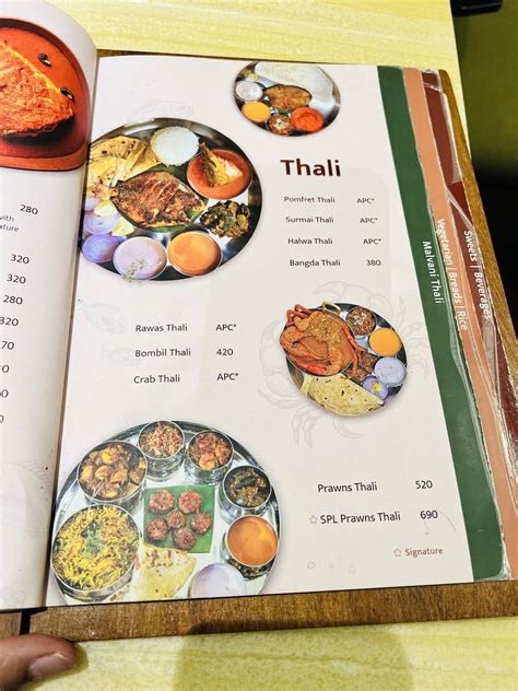 Menu at Nav Chaitanya, Mumbai