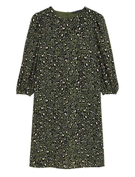 Buy Animal Print Puff Sleeve Swing Dress at Marks & Spencer