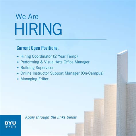 🚨 New Job Opportunities at BYU-Idaho! 🚨 We have exciting new positions ...