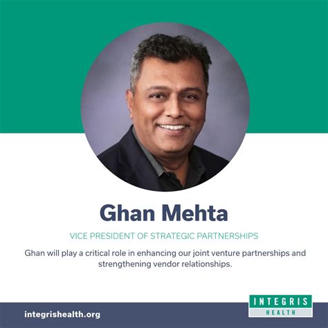 Join me in welcoming Ghan Mehta to the INTEGRIS Health team as our new ...