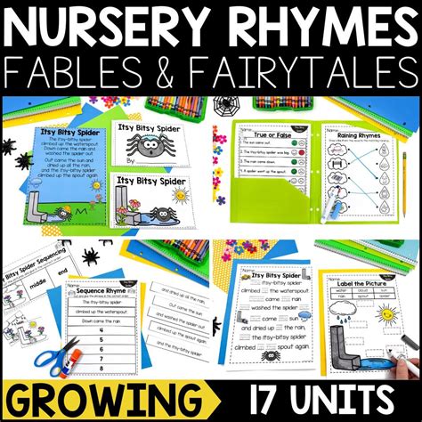 Nursery Rhymes, Fairy Tales, & Fables Activities & Posters {Growing ...
