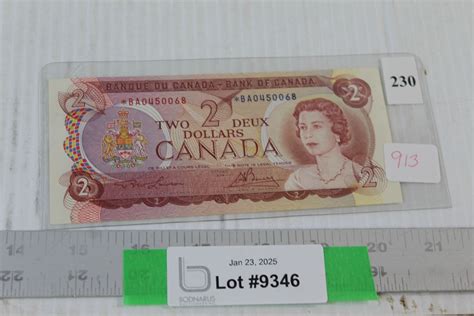 Canadian Two Dollar Bill - 1974 - Bodnarus Auctioneering