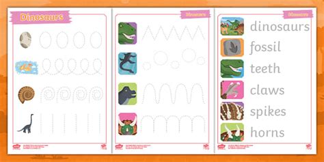 Originals Explorers: Dinosaurs Handwriting Worksheets