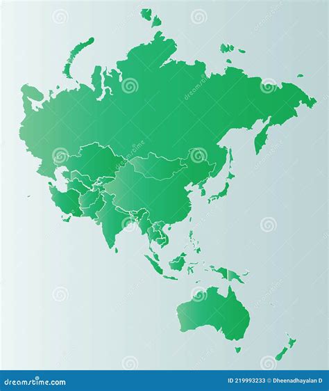 Map of Asia Pacific in Green Color Detailed Vector Map of Asian Pacific ...