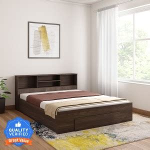 Crystal Furnitech Iris Engineered Wood Queen Drawer Bed Price in India ...