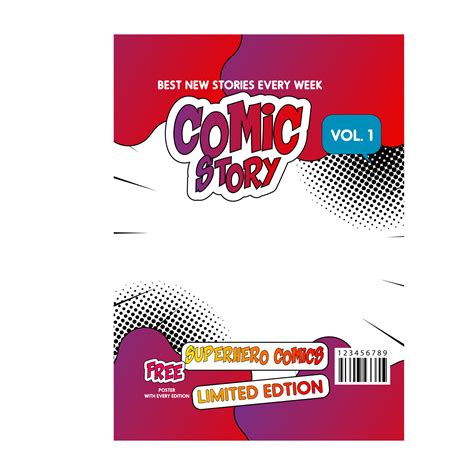 Comic book cover template design 17373149 PNG