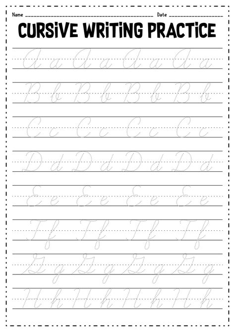 Cursive Letter Practice For Children Worksheet - Download & Print Now!
