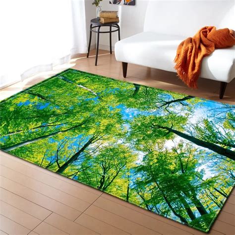 Heavy Green Woods Living Room Bedroom Dining Home Office Area Rug ...